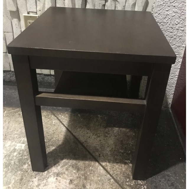 MUJI (無印良品) - 無印良品 タモ材 サイドテーブル ダークブラウン