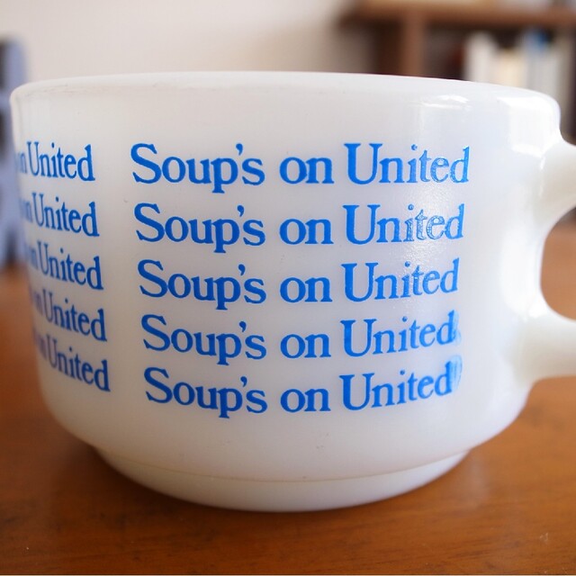 ユナイテッド航空 1970年代 耐熱ガラス製マグカップ／機内食 昭和