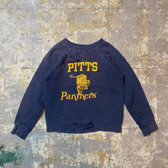 60s ヴィンテージスウェット カレッジロゴ USA製 ネイビー×イエロー の