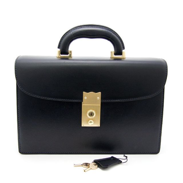 大峡製鞄 - 良品 大峡製鞄 冠式セカンドバッグ ネイビー レザー OHBA