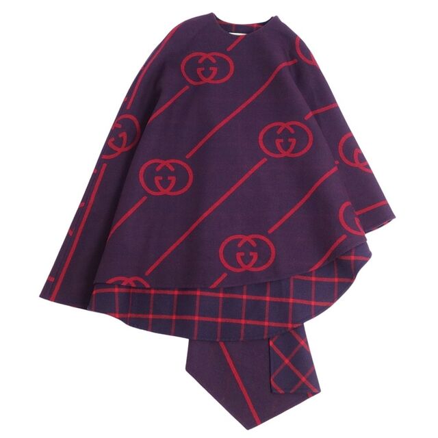 GUCCI - 極美品 グッチ GUCCI ポンチョ コート ケープ インター