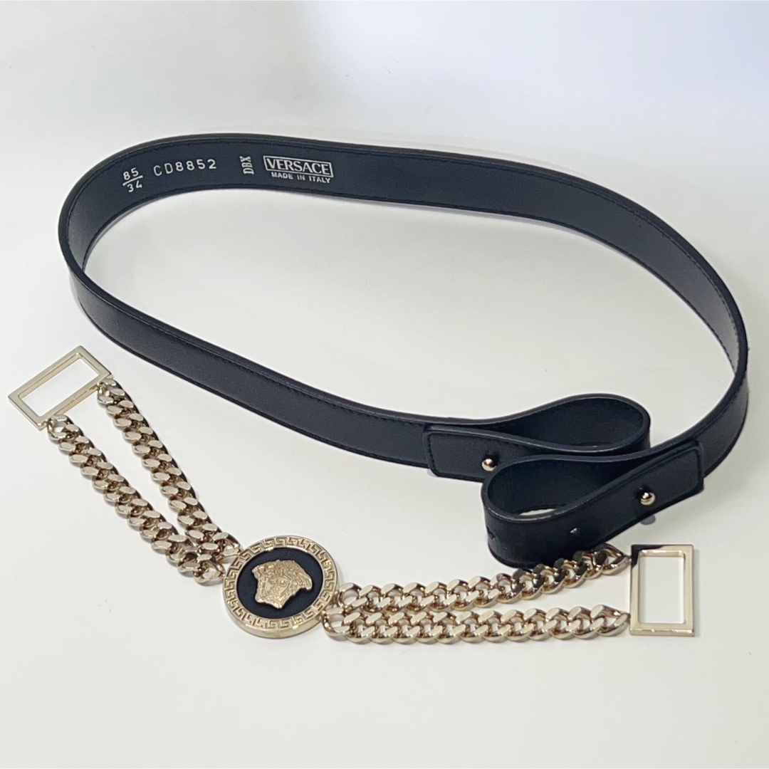 ヴェルサーチ VERSACE メデューサ チェーン ベルト メタル ゴールド