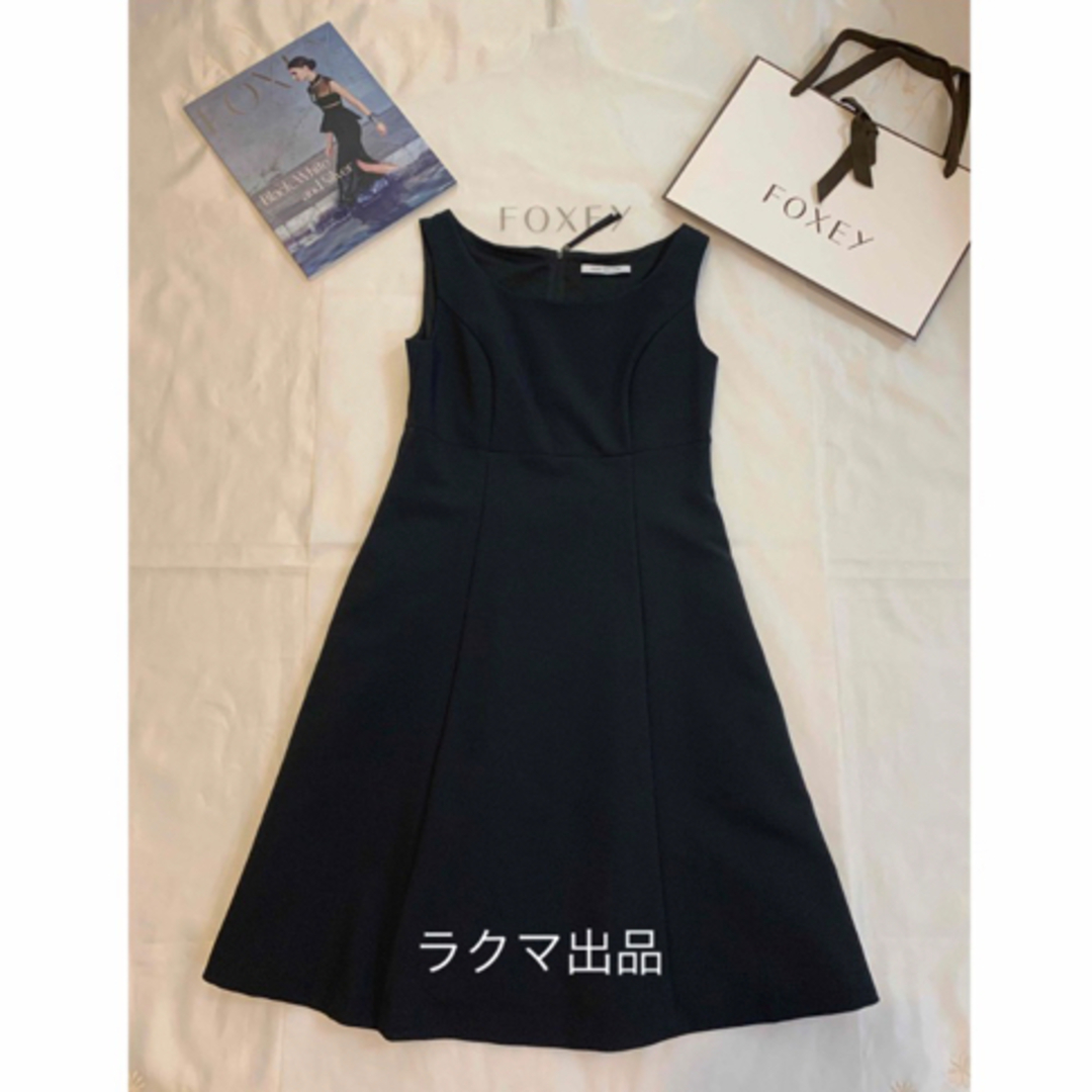 FOXEY - フォクシー シンプル ワンピース ミッドナイトブルー 40 の