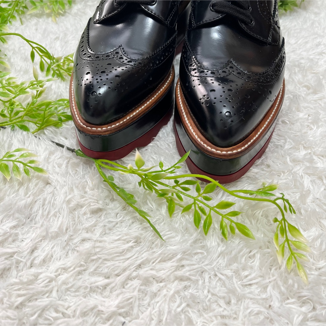 PRADA ウィングチップ レースアップシューズ 36 プラダ PRADA ウィング