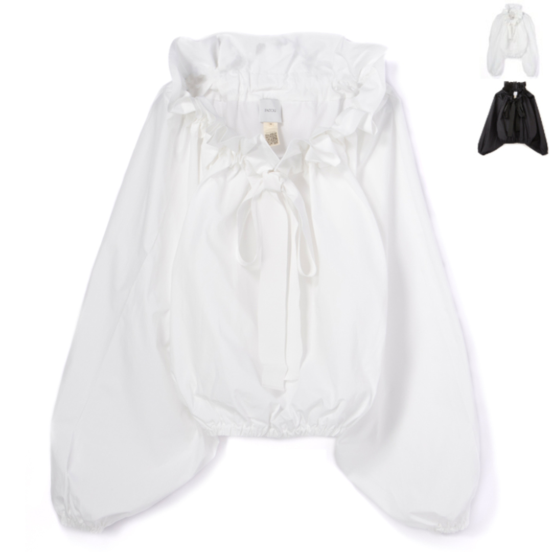 PATOU - パトゥ PATOU ブラウス パフスリーブ グログランリボン