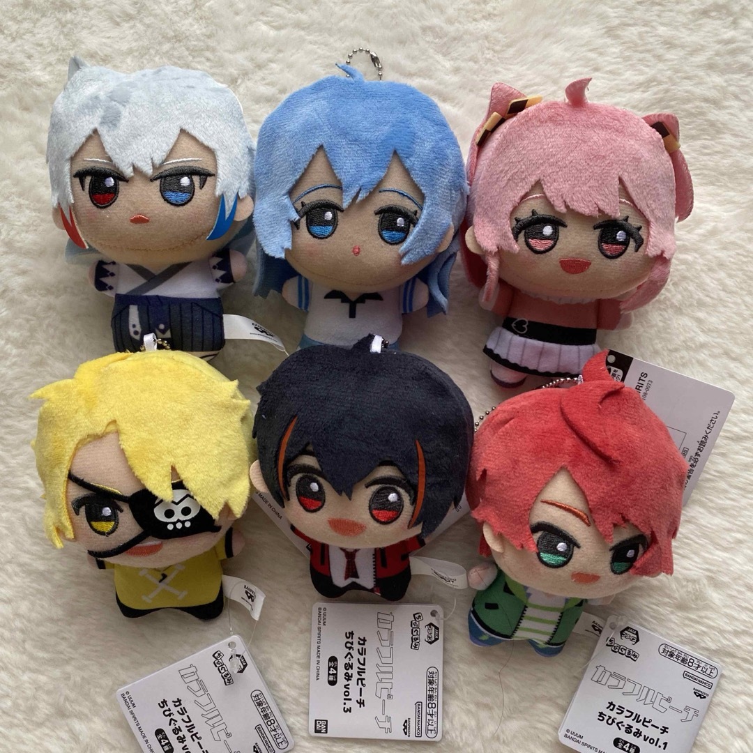 即日発送☆カラフルピーチちびぐるみ 6個セット ゆあんくん どぬく の