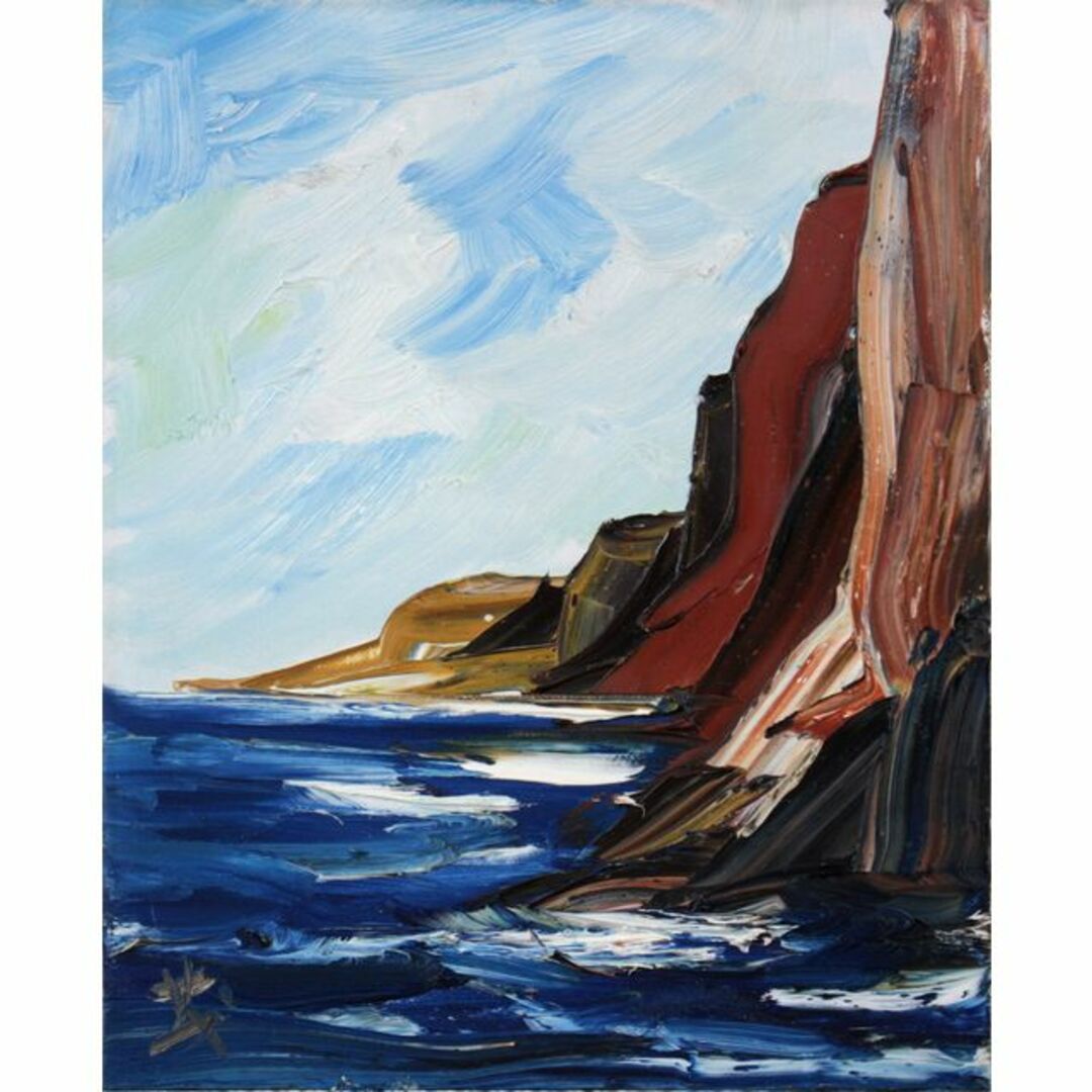 山本 茂『断崖 』油彩画【真作保証】 絵画の通販 by 北海道画廊｜ラクマ