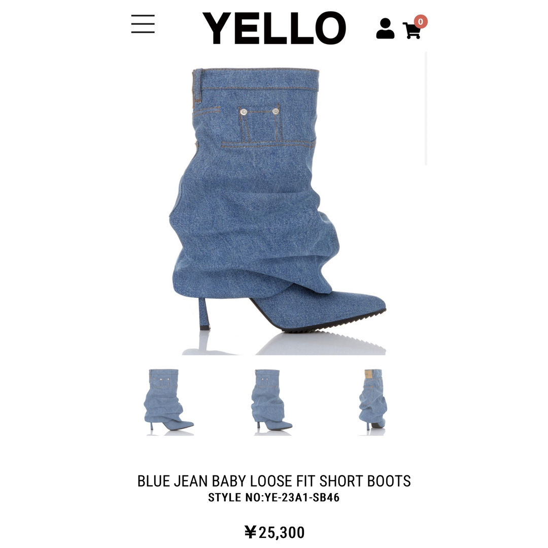 YELLO デニムショートブーツの通販 by pairiii ｜ラクマ