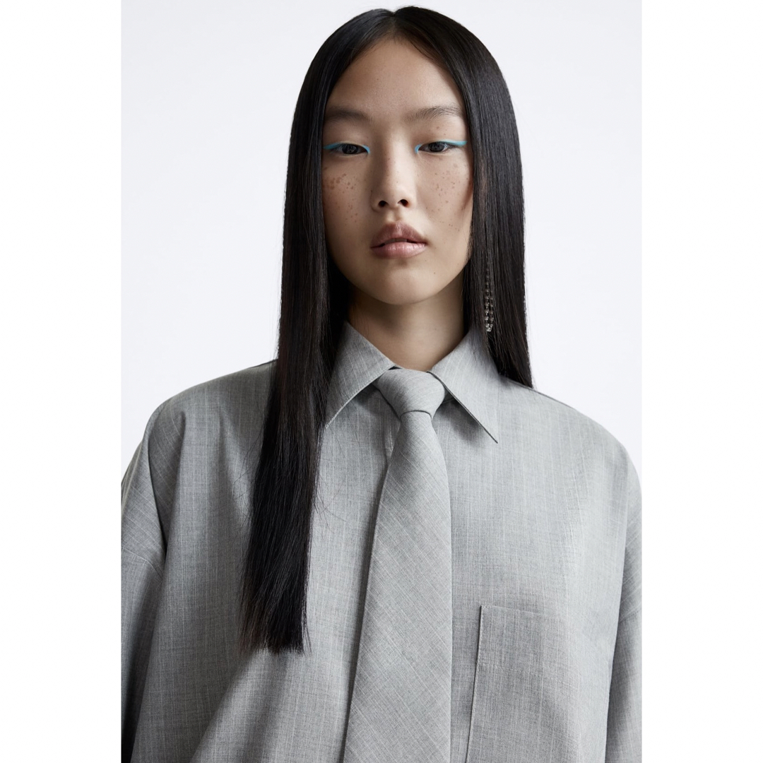 ZARA - ZARA完売 ドローストリングつきストライプシャツ×MAISON