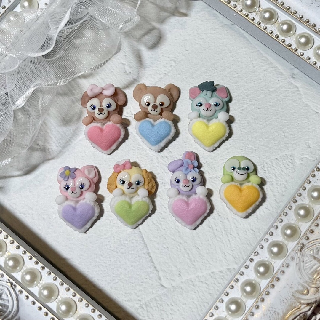 ダッフィーフレンズ ハート持ちネイルパーツ 3D ディズニーネイル