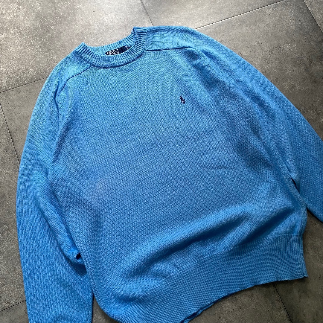 POLO RALPH LAUREN - 90s ラルフローレン コットンニット M ライト
