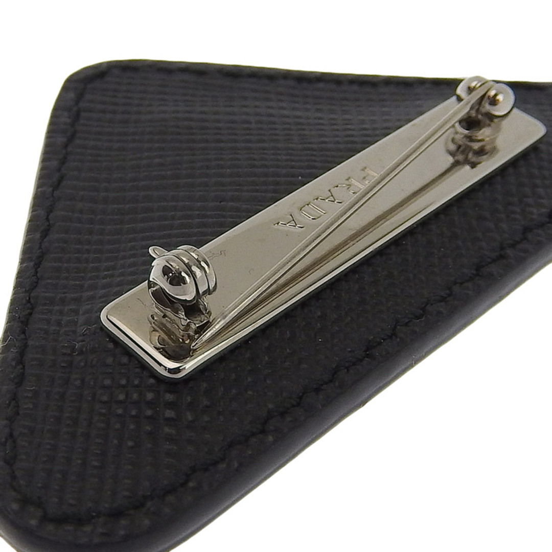 PRADA - プラダ PRADA ブローチ サフィアーノ ブラック 中古 新入荷
