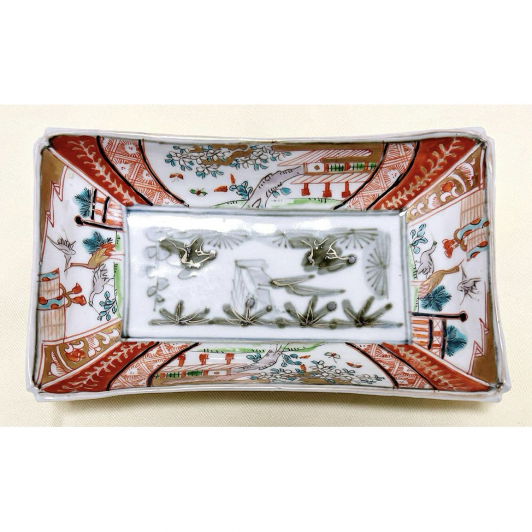 古伊万里 色絵鶴松竹梅楼閣文 長皿1枚 アンティ－クの通販 by 美希's