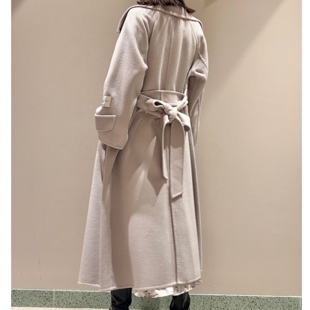 SNIDEL - SNIDEL ウロコカシミヤロングコート グレーベージュ 0 (S)の