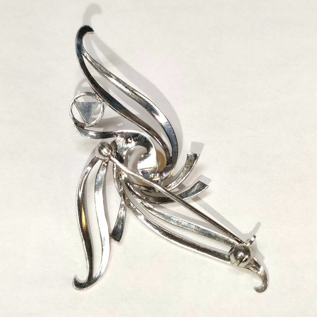 MIKIMOTO - ミキモト パール ブローチ 真珠 シルバー M刻印 S刻印