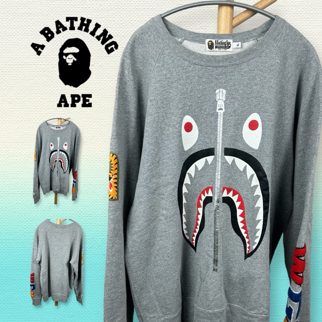 A BATHING APE - A BATHING APE シャーク トレーナー スウェット XLの