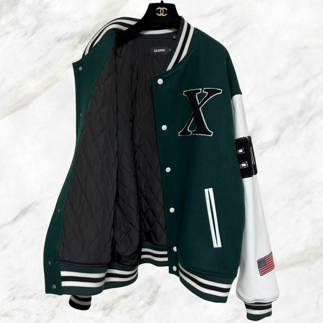 XLARGE - XLARGE エクストララージ スタジャン グリーン 内側