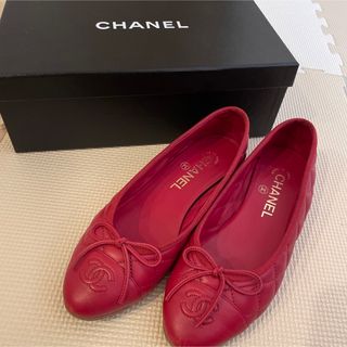 CHANEL - CHANEL 靴 バレリーナ 赤 の通販 by akoa's shop｜シャネル