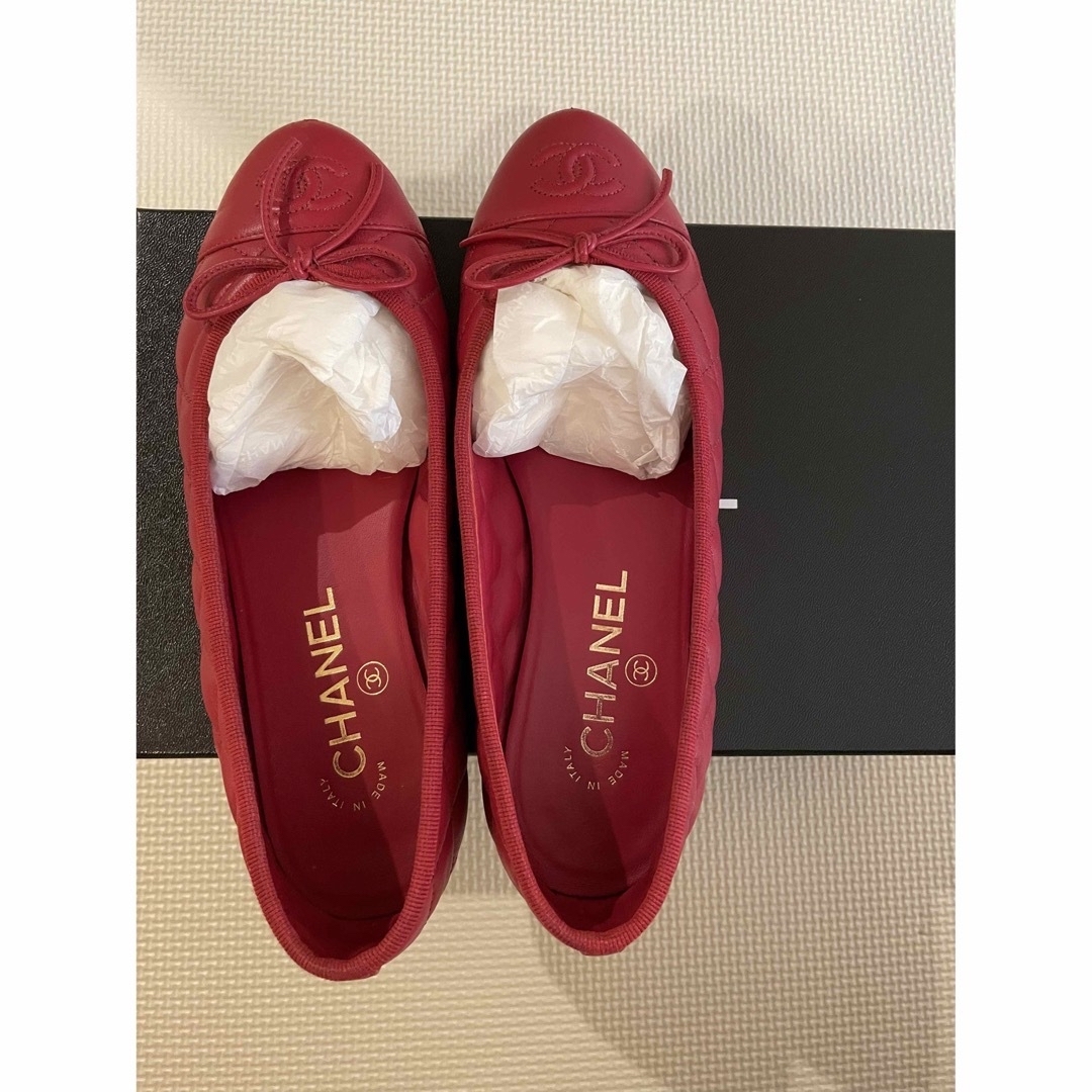 CHANEL - CHANEL 靴 バレリーナ 赤 の通販 by akoa's shop｜シャネル