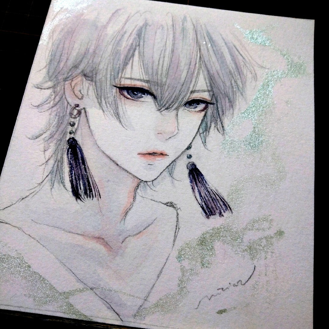 手描きイラスト 専用 絵画 肉筆原画 水彩画 オリジナル 男の子 肉筆