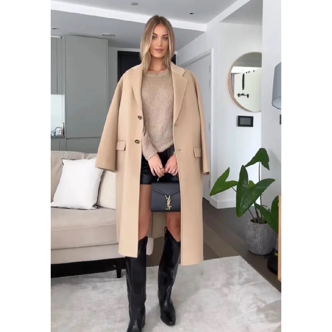 ZARA - ZARA ZW COLLECTION ダブルフェイス ウールブレンド コートの