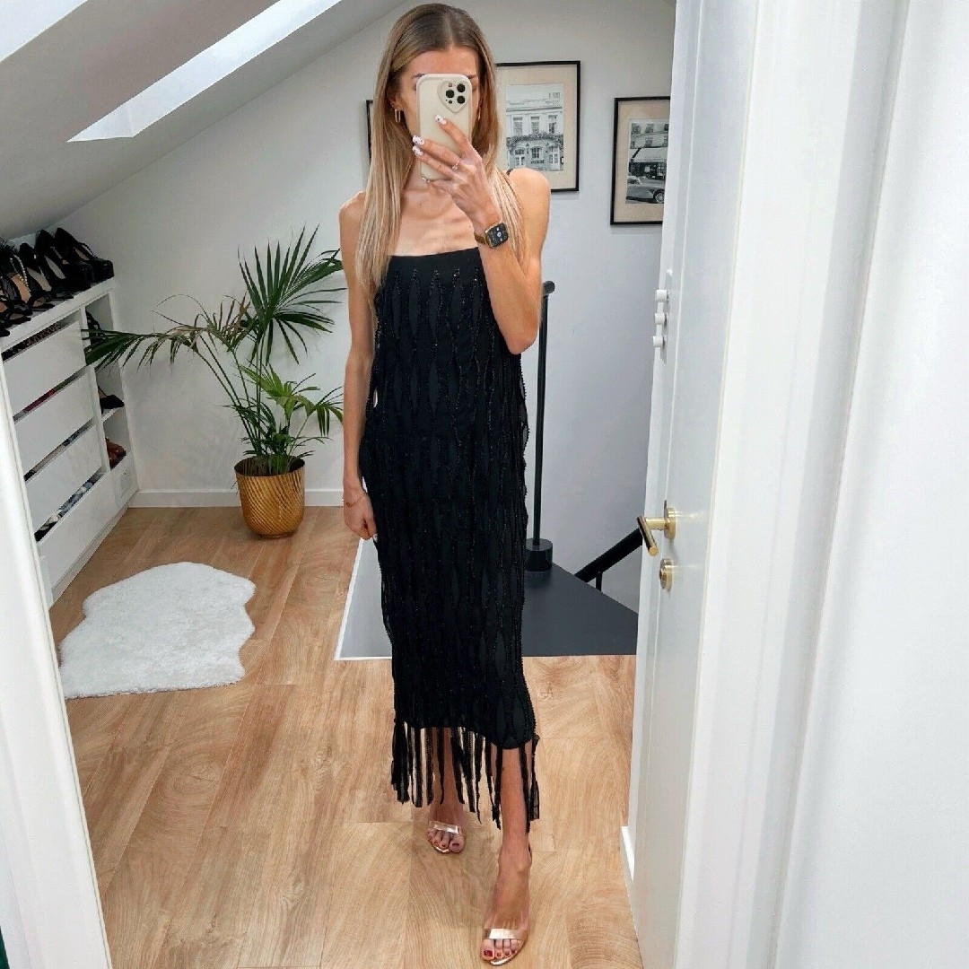 ZARA - ZARA ZW COLLECTION フリンジ スパンコール ワンピースの通販