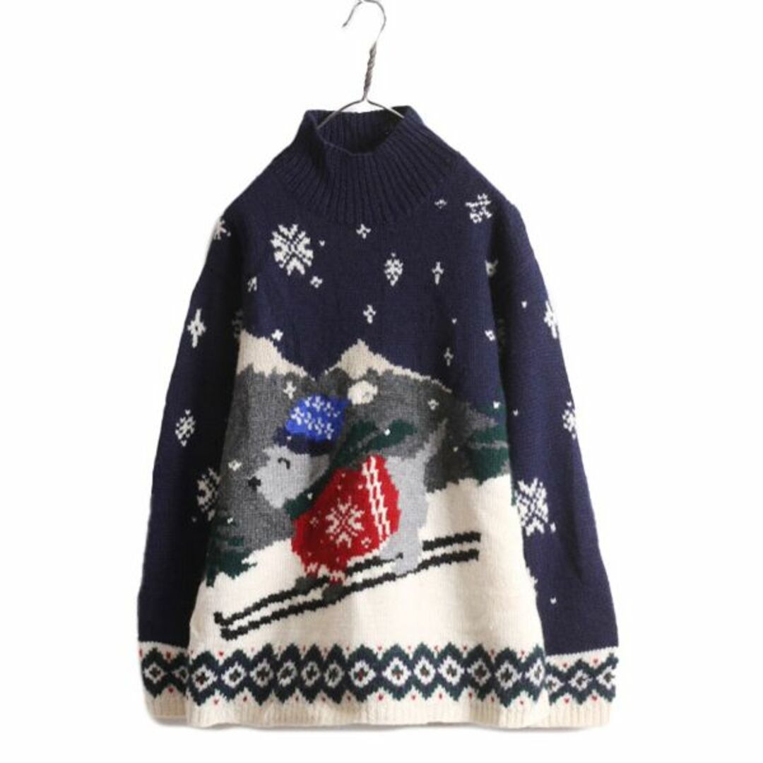 Ralph Lauren - 手編み 90s LAUREN ラルフローレン ハイネック ハンド