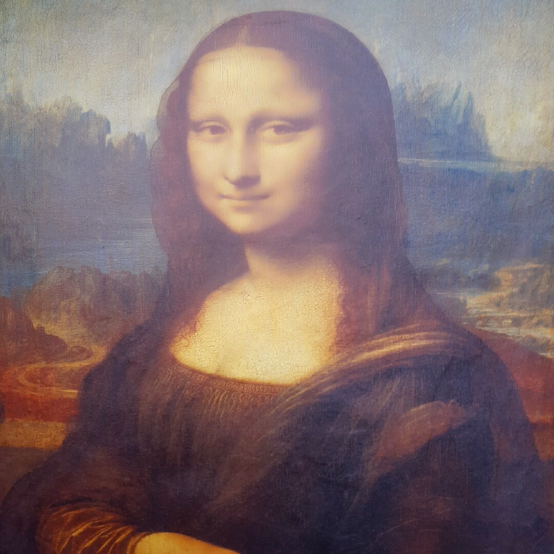 輸入雑貨 ダヴィンチ作 絵画 モナリザ 良質キャンバス生地 金箔使用 額