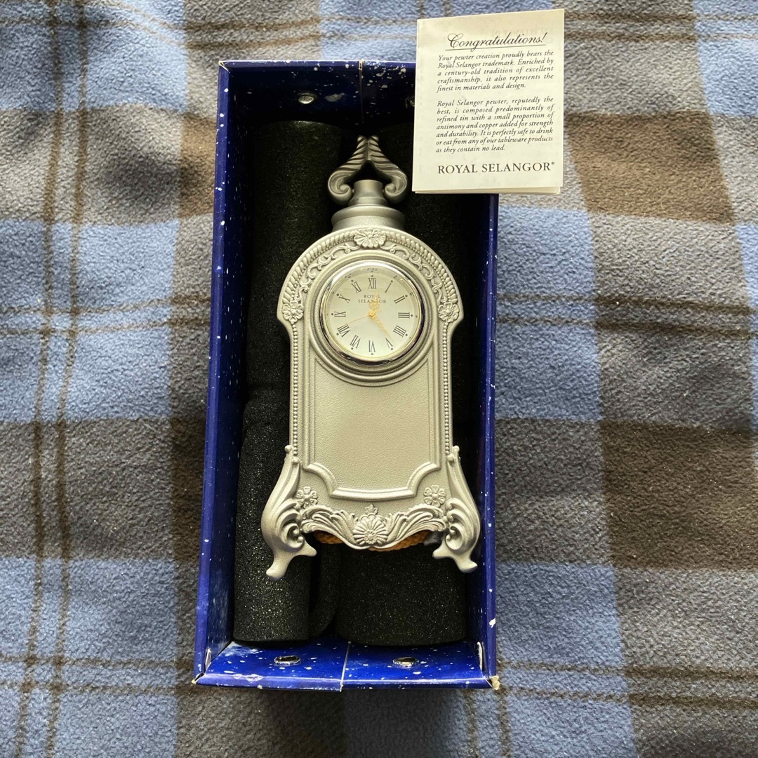 マレーシア王室御用達ロイヤルセランゴールピューター(錫合金)置き時計