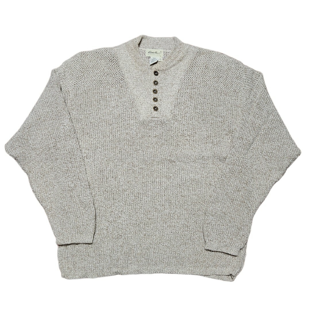 Eddie Bauer - 90s エディーバウアー ヘンリーネック コットンニット
