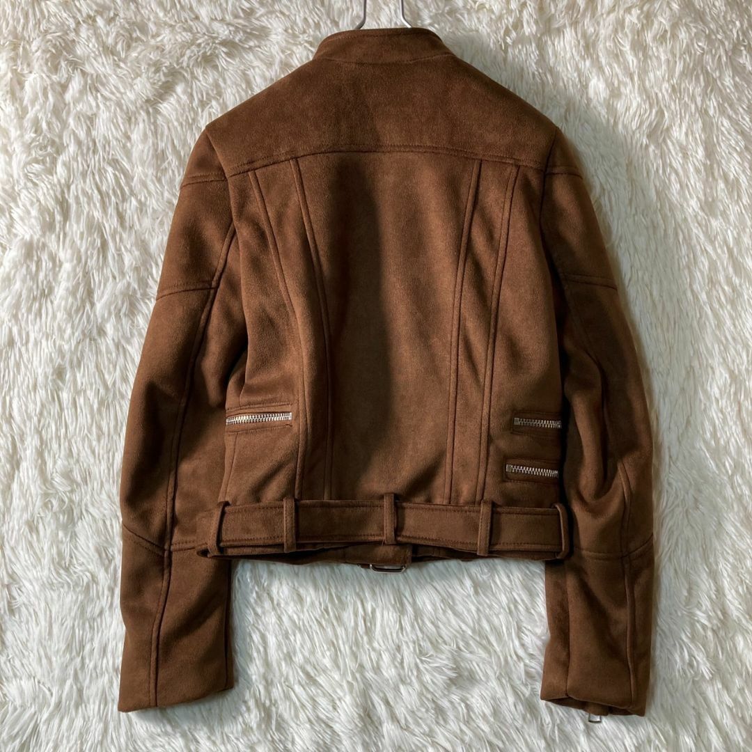 ZARA - 美品 ZARA ザラ フェイクスエード ダブルライダースジャケット