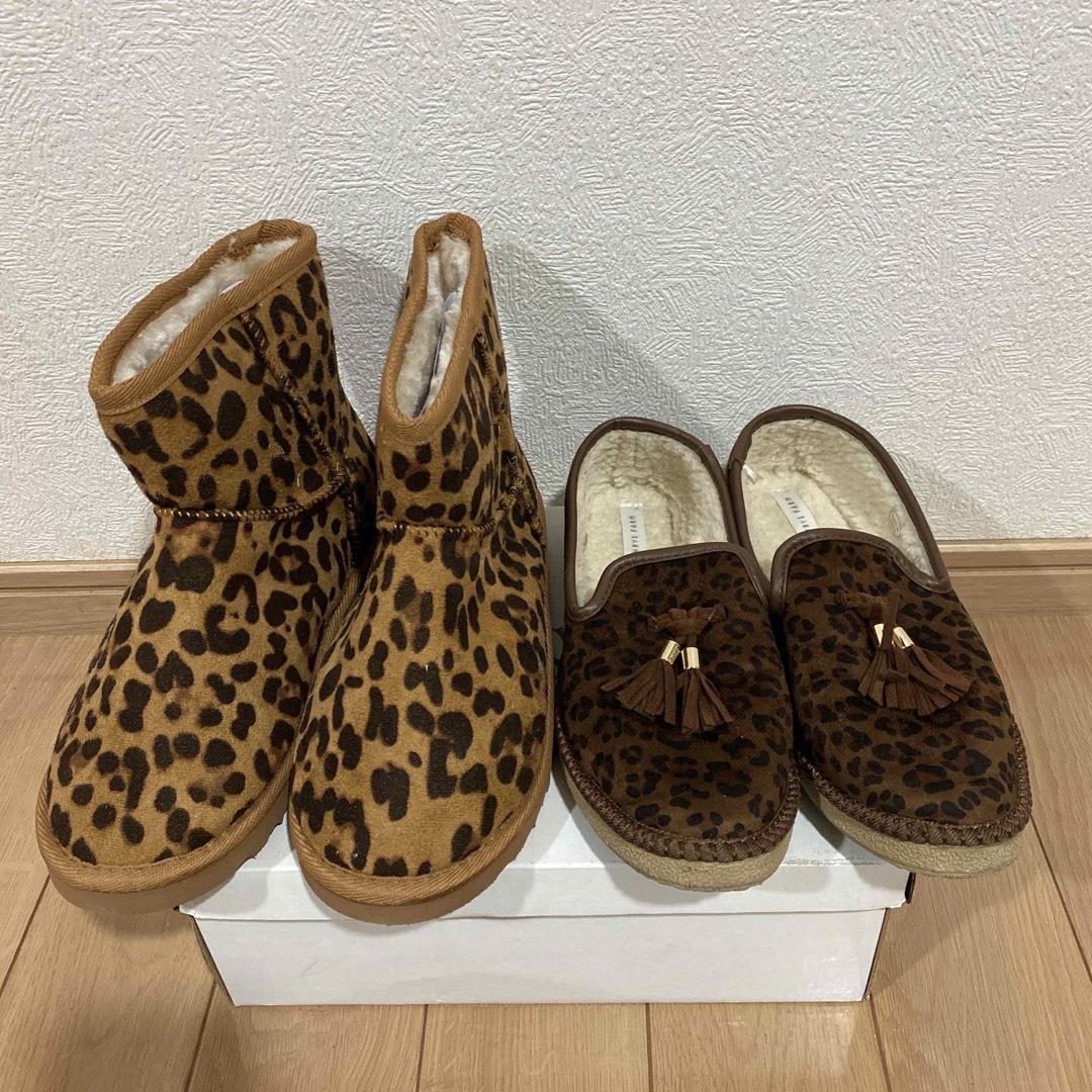 LOWRYS FARM - ヒョウ柄 ムートンブーツ LOWRYS FARM タッセル