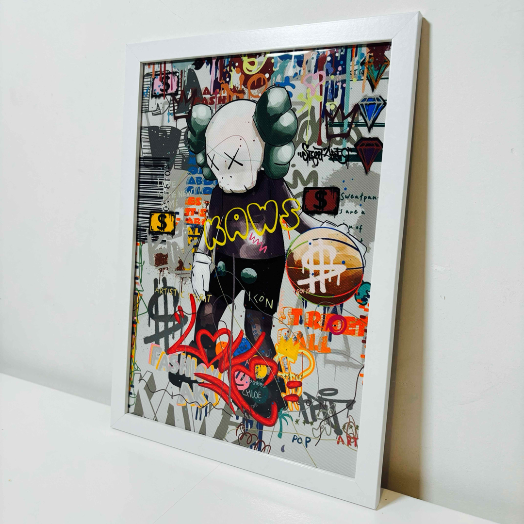 白額付きポスター】KAWS(カウズ)42ベアブリック(A4サイズ)の通販 by