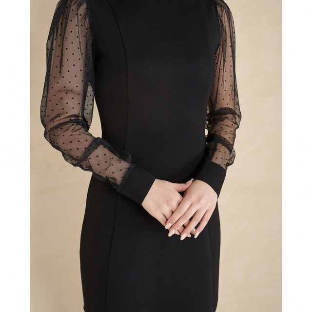 Darich ダーリッチ シアードットワンピース BLK FREEサイズ シアー