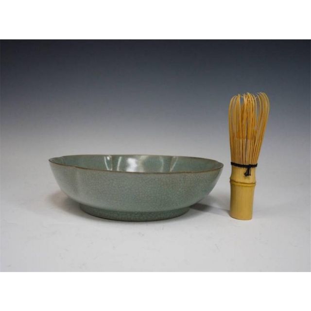 中国美術 宋 汝窯 青磁皿 青磁筆洗 幅18cm 箱付 中国古玩 c21112の通販