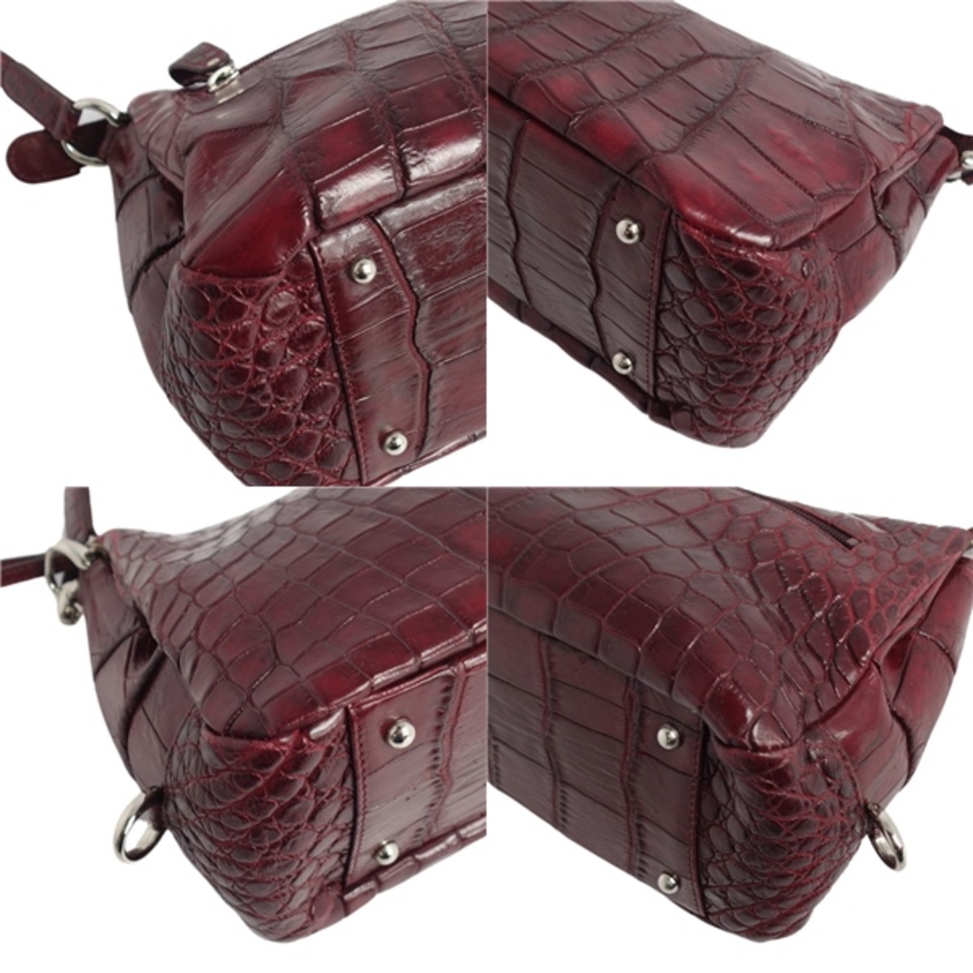 極美品 クロコダイル CROCODILE バッグ JRA ショルダーバッグ マット