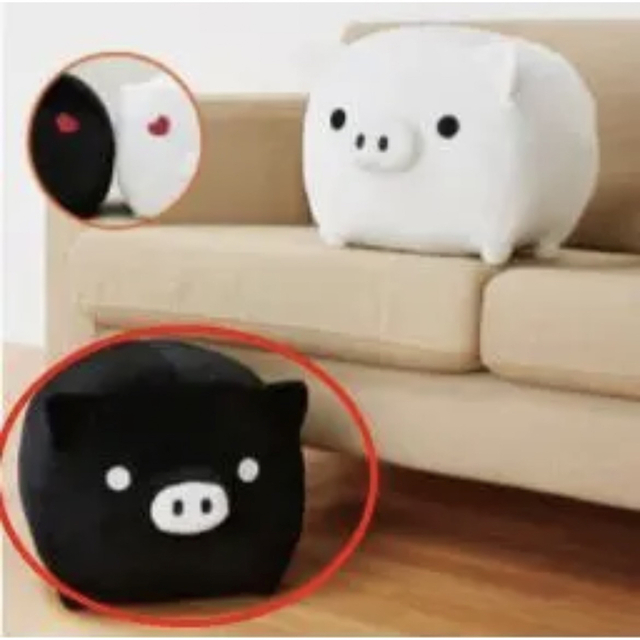 モノクロブー ぬいぐるみ XL プレミアム ハートver. 黒 ブラックの通販