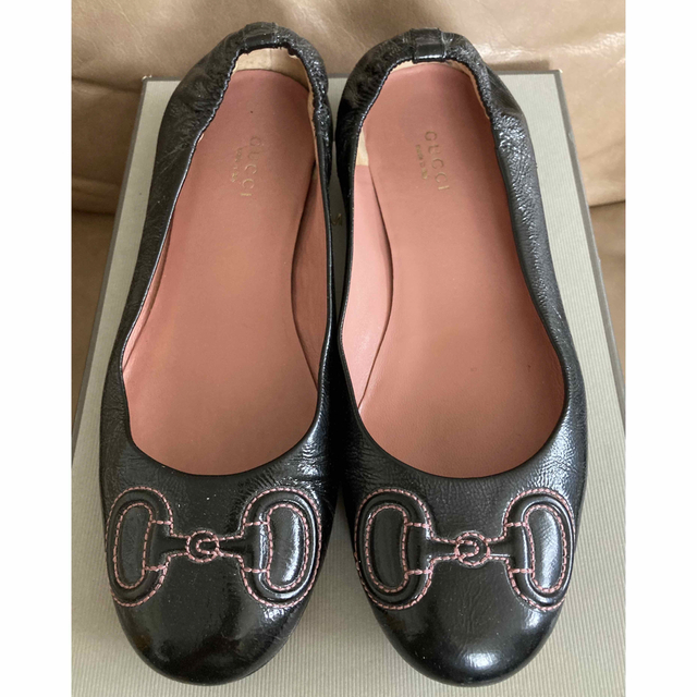 GUCCI - GUCCI フラットシューズ グッチ ビット ピンク ステッチ