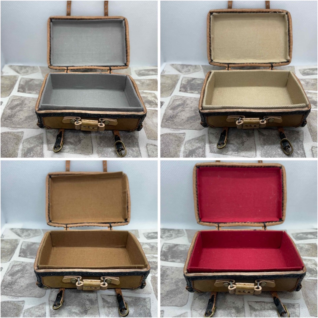 受注製作】本革 1/6ドール用 ミニチュアクラシックトランク（茶色×黒