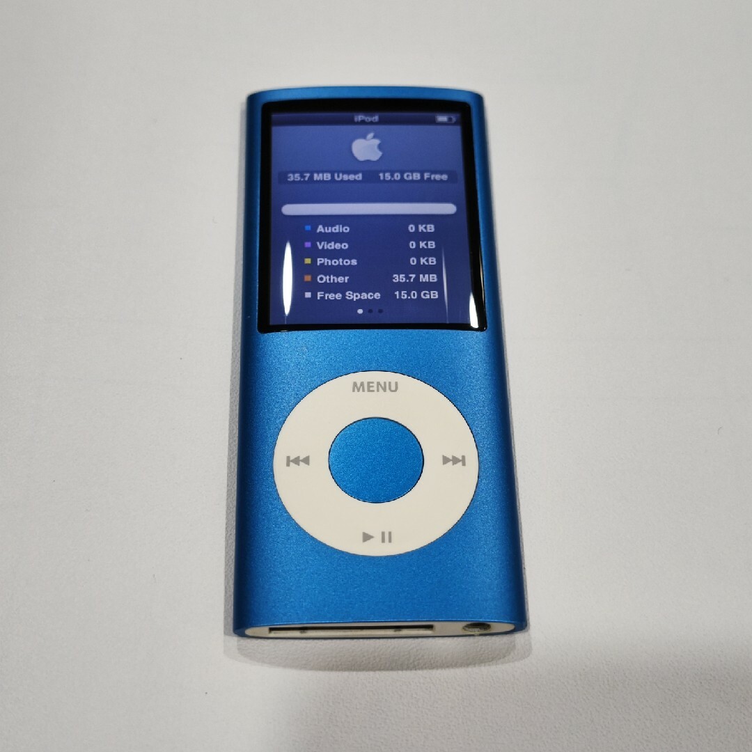 iPod - iPod nano 第4世代 16GB ブルー シリコンケース付きの通販 by