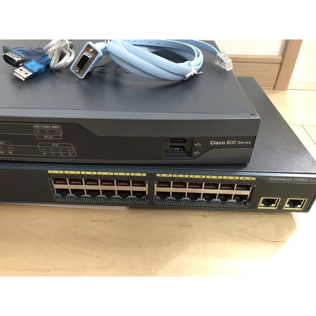 CCNA、CCNP】2台セットCisco892J、L2スイッチ2960の通販 by