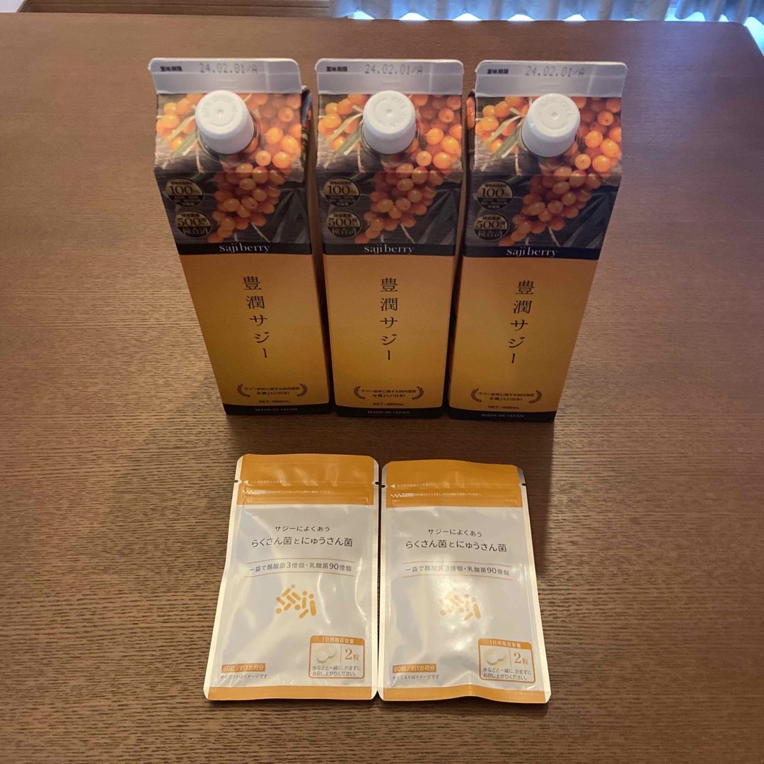 豊潤サジー 1000ml 3本 らくさん菌とにゅうさん菌2パックセット 【公式