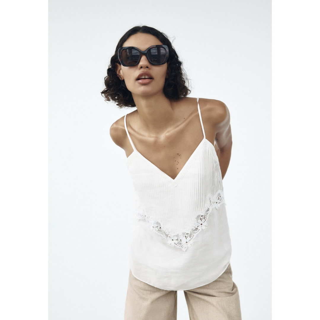 ZARA - ZARA ザラ 新品未使用タグ付 レース 刺繍 キャミソールの通販