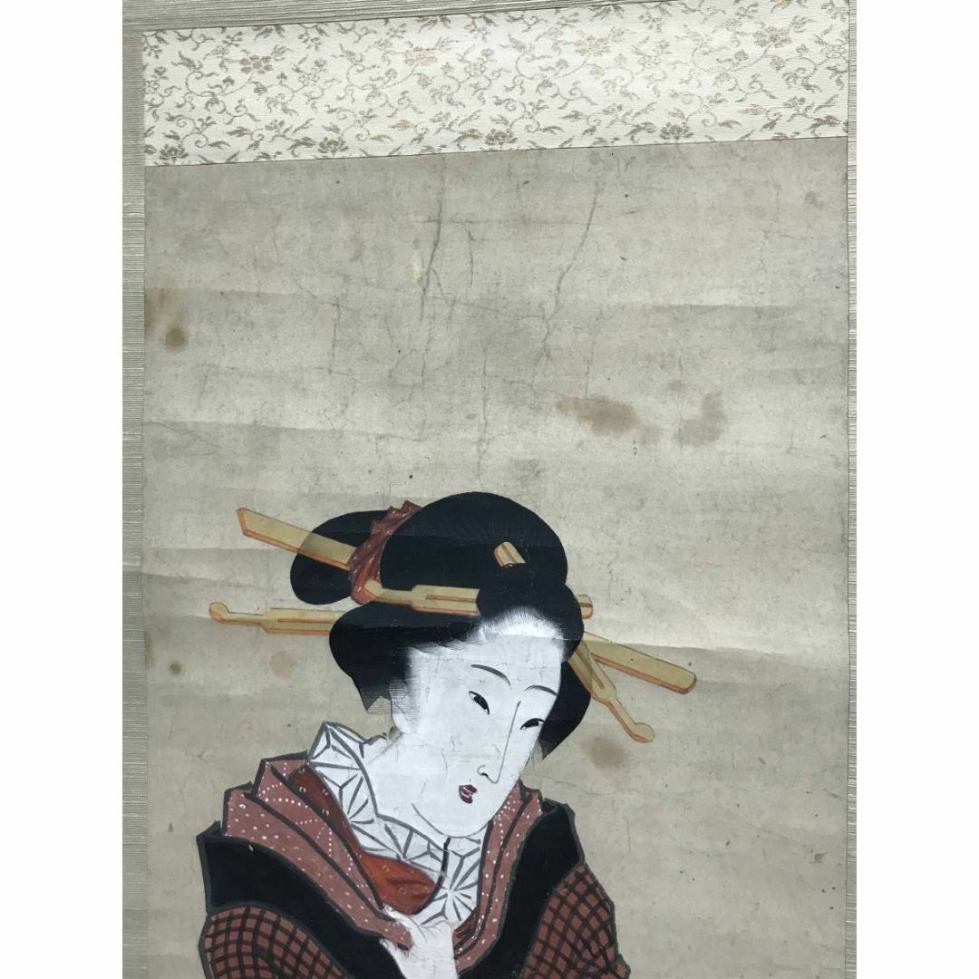 作者不詳/美人画/浮世絵/風俗画/掛軸☆宝船☆AH-672