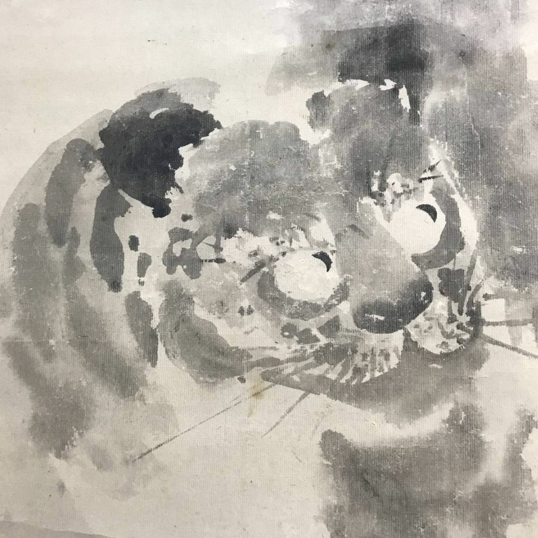 真作】佐伯岸駒/一学蘭斎/岸雅楽介/猛虎図/虎図/トラ図/掛軸☆宝船☆AD