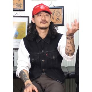 Levi's - [Lサイズ] Levis ブラック デニム カットオフベスト 山田蓮の