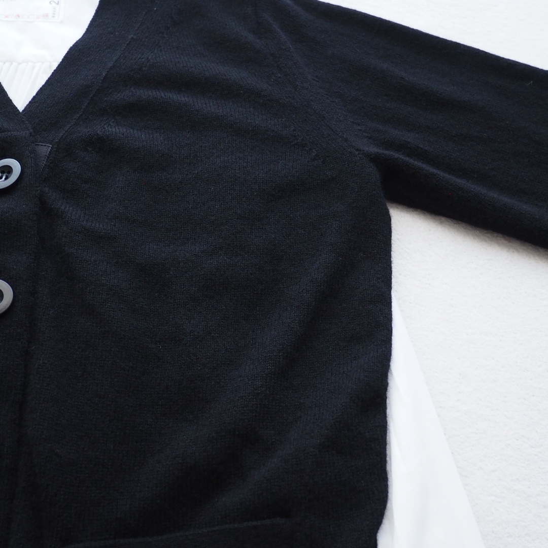 sacai - sacai サカイ 切替 バックプリーツブラウス ドッキングニット