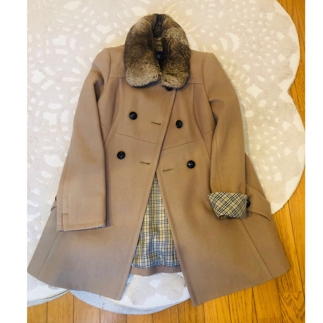 極美品♪BURBERRY BLUE LABEL♪2wayファーウールコート L 極美品