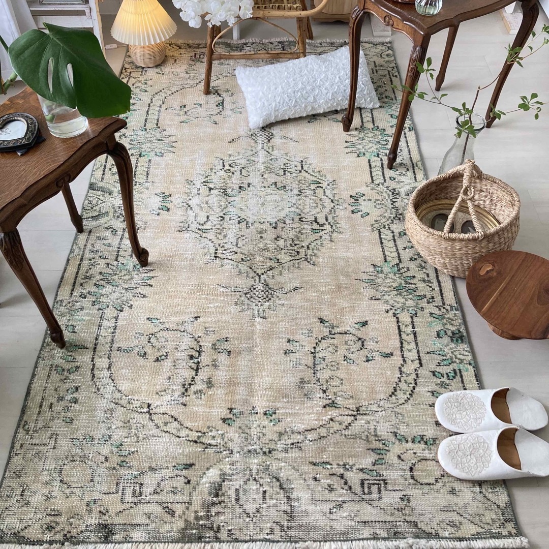 超大判 特大 271×140 超レア トルコヴィンテージラグ テラコッタ