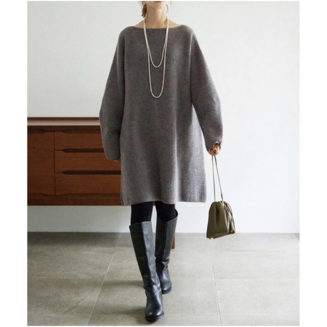 SLOBE IENA - SLOBE IENA ファインウールニットミニワンピース グレー